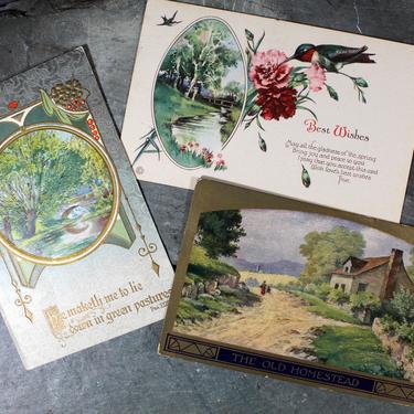 e 1920s Postcards - Set of 3 Antique Postcards with Beautiful Period Illustrations | FREE SHIPPING 