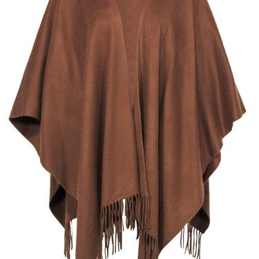 Brooks Brothers - Brown Cashmere Fringed Shawl OS