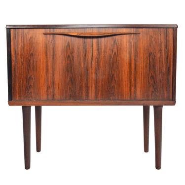 Danish Modern Mid Century Rosewood Drop Down Bar Chest by Lyby Mobler 