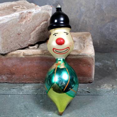 Hand Painted Glass Christmas Ornament - Italian Style Glass Clown for Your Vintage Christmas Tree! - Figural Ornament | FREE SHIPPING 