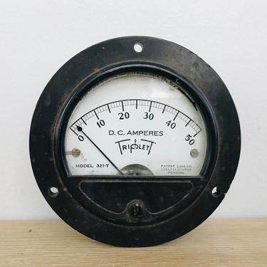 Vintage Triplett Electric Instruments DC Amperes Model 321-T Panel Meter Gauge Indicator 
