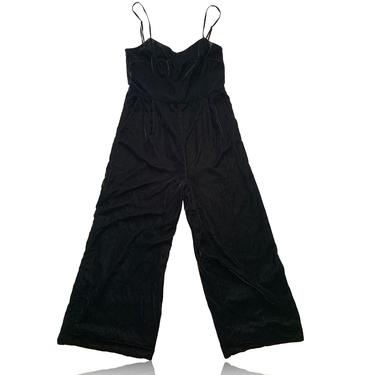 Black Velvet Jumpsuit // Wide Leg Jumper // J. Crew // Size 2 