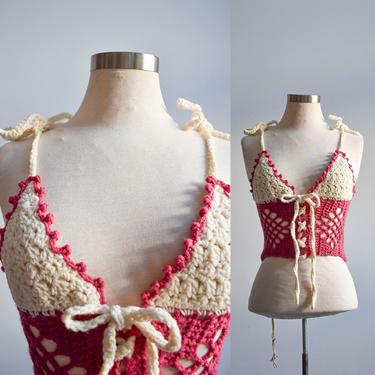 1970s Crocheted Crop Top 