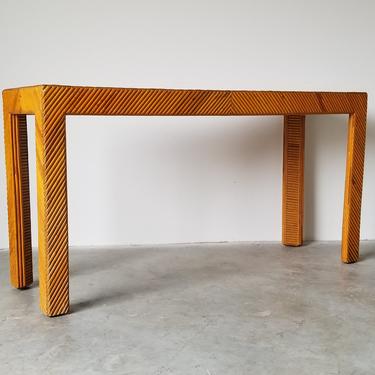 Postmodern Style Rattan Console Table 