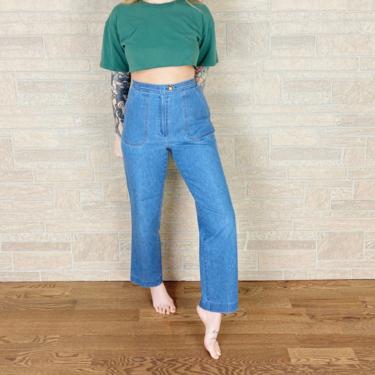 70's High Waisted Vintage Trouser Style Jeans / Size 26 