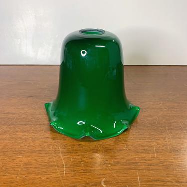 Vintage Green Cased Glass Lamp Shade Art Deco Light Fixture Glass Shade 