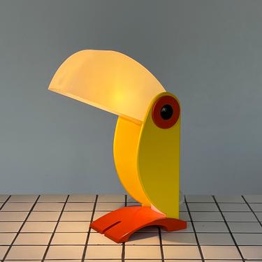 1968 Yellow Toucan Table Lamp by Old Timer Ferrari, Italy