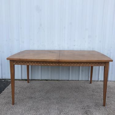 Vintage 1970s Pecan Dining Table with One Leaf