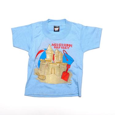 Vintage 90’s KIDS Mississippi Sandcastle Graphic T-Shirt Sz XS 