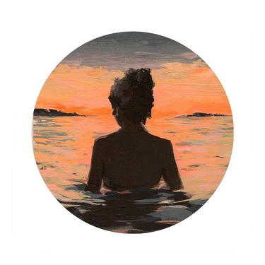 Summer Sunset . CIRCLE . giclee art print 