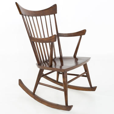 Paul McCobb Style Mid Century Walnut Rocking Chair - mcm 