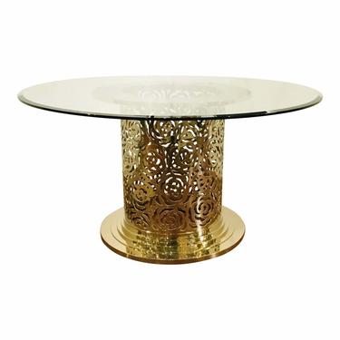 Caracole Modern Cut Whisper of Gold Metal Dining Table