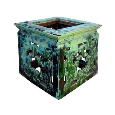 Chinese Turquoise Ru Yi Clay Square Garden Table m101E 