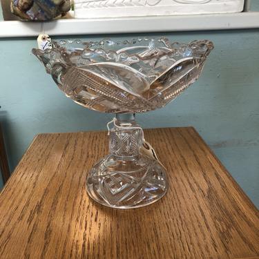 Vintage Pressed Glass Compote Dish