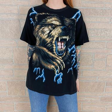90's American Thunder Grizzy Bear Vintage T-Shirt 