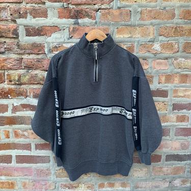 Vintage 90s Express Athletique 3/4 zip Sweatshirt Size Small EXP 2000 reflective panel tricot 