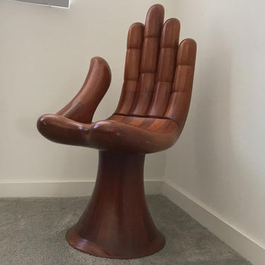 Pedro Friedeberg Mahogany Wood Hand Chair Surrealist Mid-century Modern 