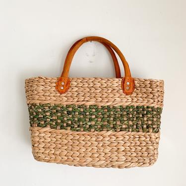 Vintage 1970s French Market Bag / Basket Bag 
