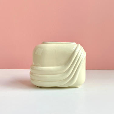 Small White Art Deco Vase 