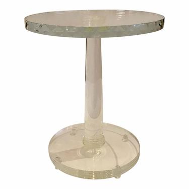 Caracole Modern Sophisticated Faceted Glass Side Table