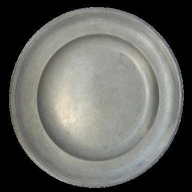 Antique Mid 19th Century Pewter Charger Plate Marked I.B. Finck Enell Blockzinn