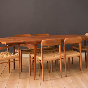Vintage Danish Set of Six Teak Niels Moller 75 and 56 Dining Chairs 