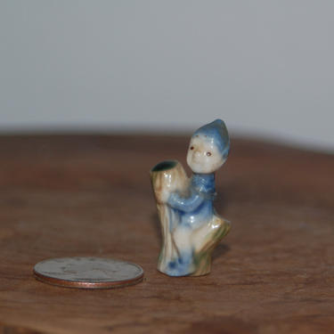 1950’s Wade Whimsies Miniature Porcelain Irish Leprechaun Pixie Figurine ~ Little People of Ireland ~ Goddess of Danu People ~ Clurichaun 