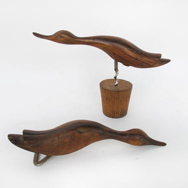 Designer Set of Vintage Hand Carved Wooden Bird Wine and Beer Opener - Made by San Karnel - Made in Spain 