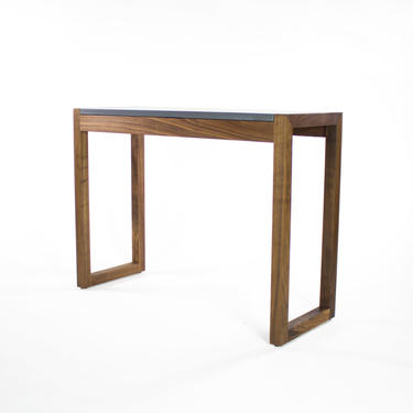 George Concrete and Walnut Console Entryway Table by CrumpandKwash