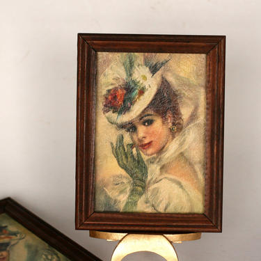 vintage 'lady in hat' prints set of two victorian lady prints 