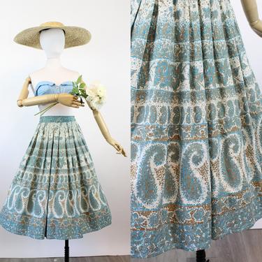 1950s GOLD METALLIC cotton full skirt xs | new summer JMC 
