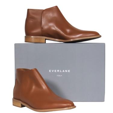 Everlane - Light Brown Leather Block Heel Ankle Booties Sz 10
