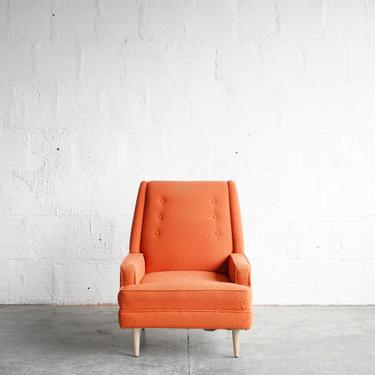 Orange Lounge W/ Maple Feet