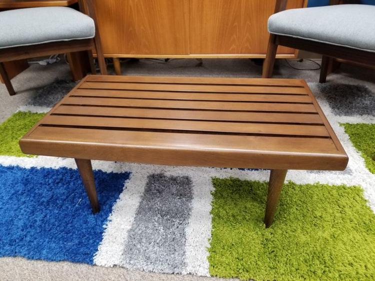 Mid-Century Modern small scale slat bench / coffee table