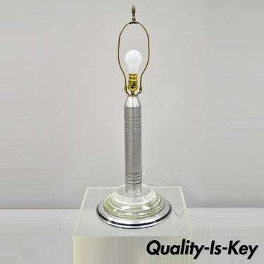 Art Deco Aluminum &amp; Acrylic Skyscraper Table Lamp Walter Von Nessen Pattyn Style
