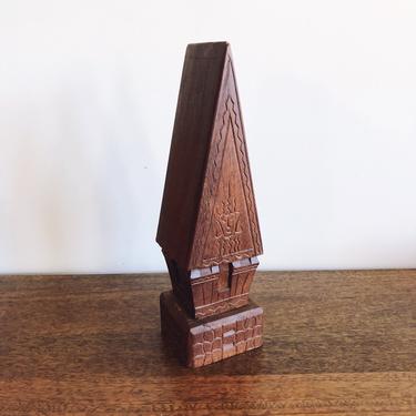Vintage Wooden House Carving 