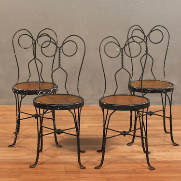 Iron &amp; Wood Ice Cream Parlor Side Chair