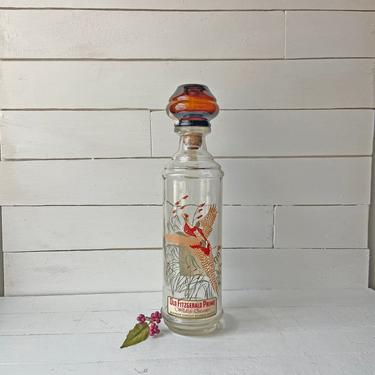 Vintage Fitzgerald Prime Bourbon Wildlife Pheasant Decanter Liquor Bottle // Vintage Color Whiskey Bottle, Liquor Bottle Vase // Gift 