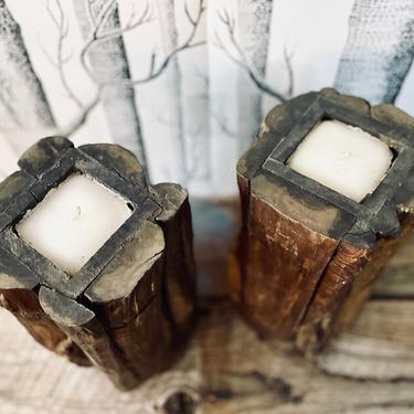 Rustic Wood Candleholders | Branch Candle | Stump Candle | Live Edge Candle | Tree Trunk Candle 