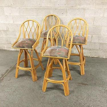 LOCAL PICKUP ONLY ------------ Vintage Rattan Bar Chairs 