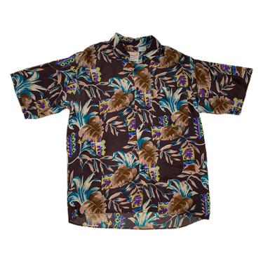 (M) Montage Tropics Brown Hawaiian Shirt 040221