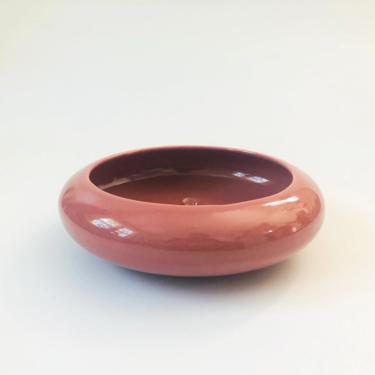 Vintage 1980s Pink Ceramic Circular Tray 