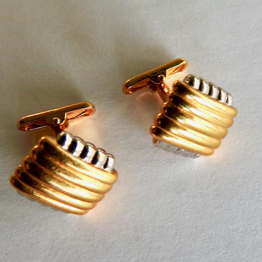 Gold and Silver tone Shank Style Cufflinks 