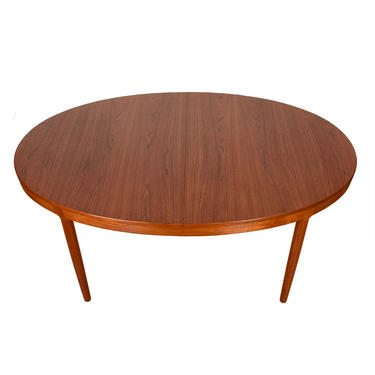 Danish Modern Teak Thick Oval Expanding Dining Table