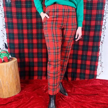 Red Plaid Lined Trousers