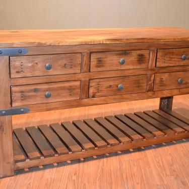 Rustic Solid Wood Sideboard Buffet / Console Table / Sofa Table /  Media TV Stand 