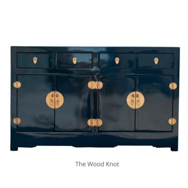 Asian Ming Style High Gloss Blue Sideboard