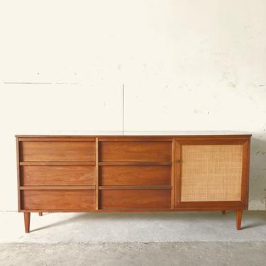 Mid Century Modern Credenza with Black Top