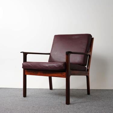 Scandinavian Rosewood &amp; Leather Lounge Chair By Frederik Kayser - (318-117) 
