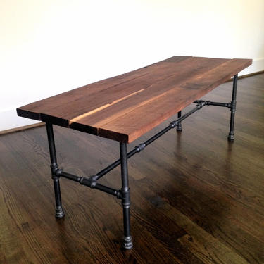 The &amp;quot;Riverside&amp;quot; Coffee Table - Reclaimed Wood &amp; Steel Pipe Coffee Table - Reclaimed Wood Coffee Table 